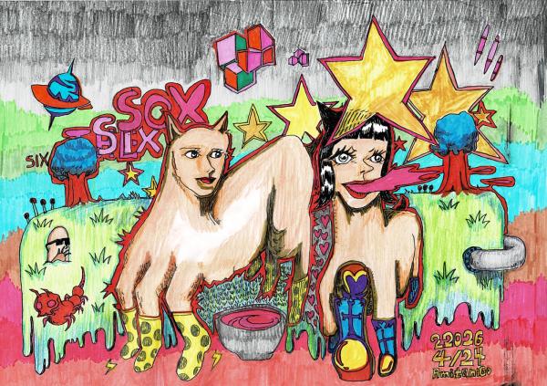 シックスソックスとスーパージャンプミカエルの2ショット